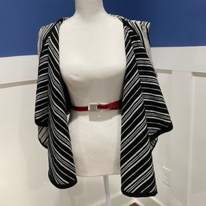Draped open front cardigan